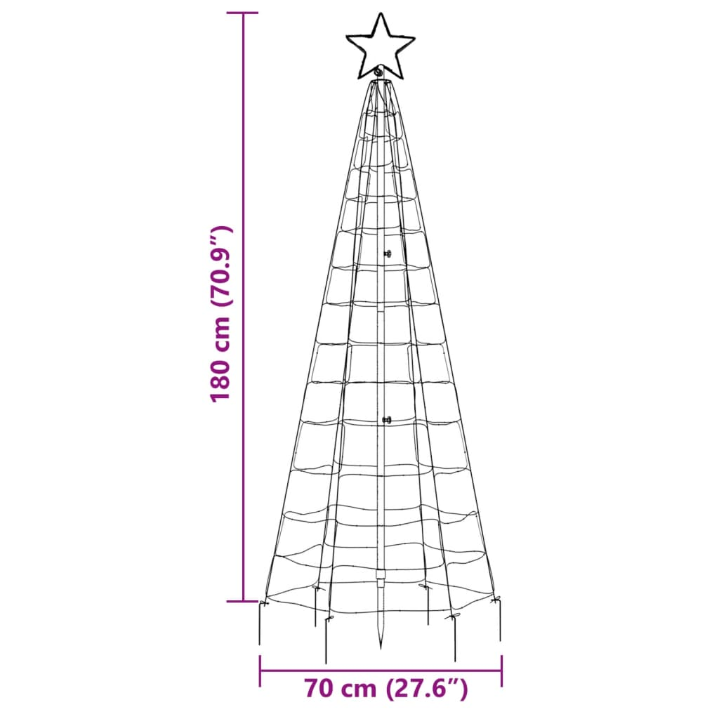 Christmas Tree Light with Spikes 220 LEDs Warm White 70.9"