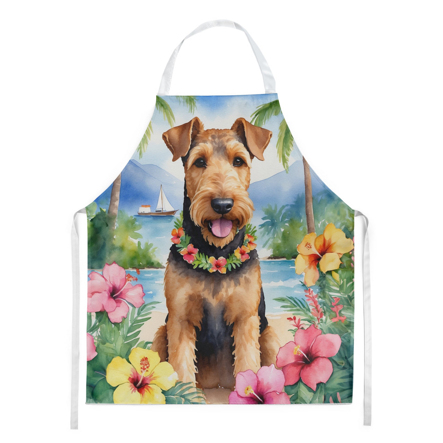 Airedale Terrier Luau Apron