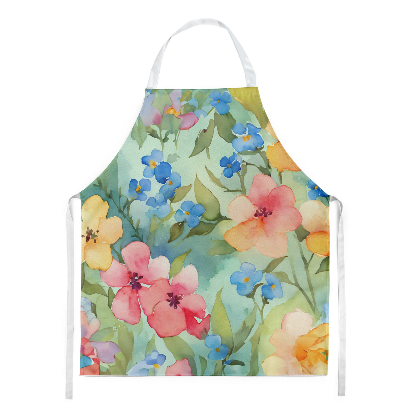 Alaska Forget-me-nots in Watercolor Apron