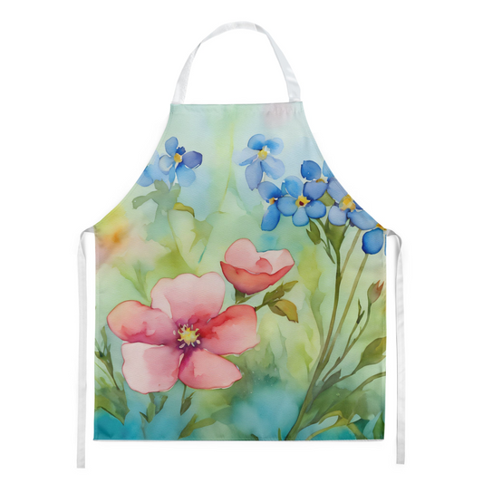 Alaska Forget-me-nots in Watercolor Apron