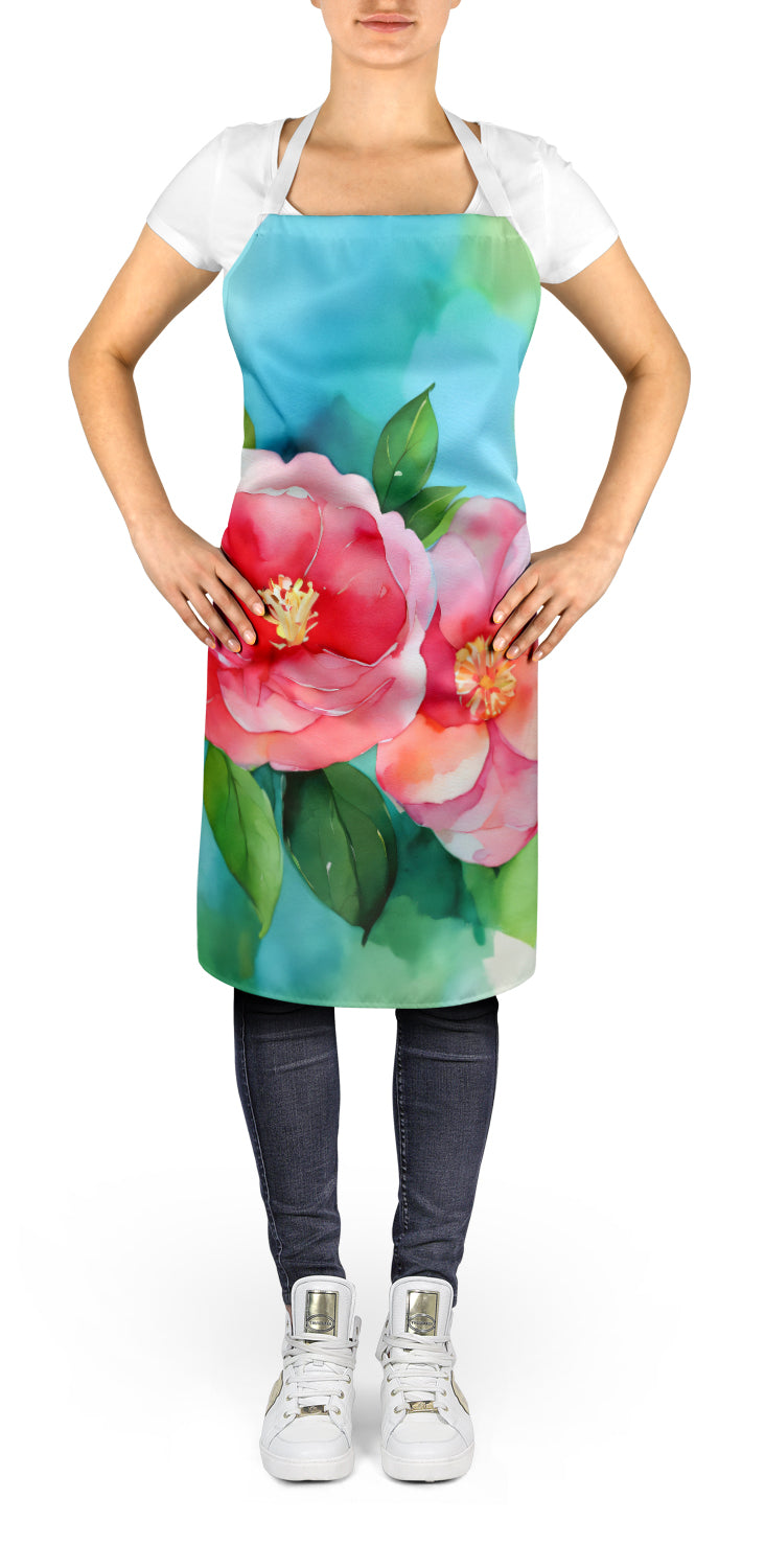 Alabama Camellia in Watercolor Apron