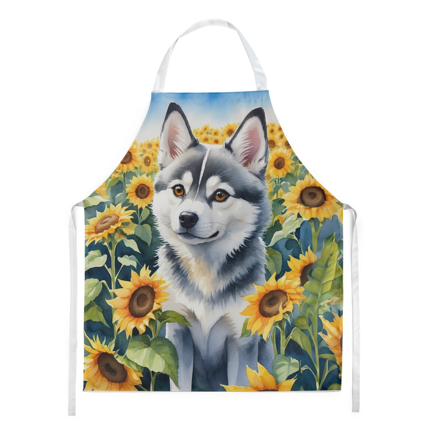 Alaskan Klee Kai in Sunflowers Apron