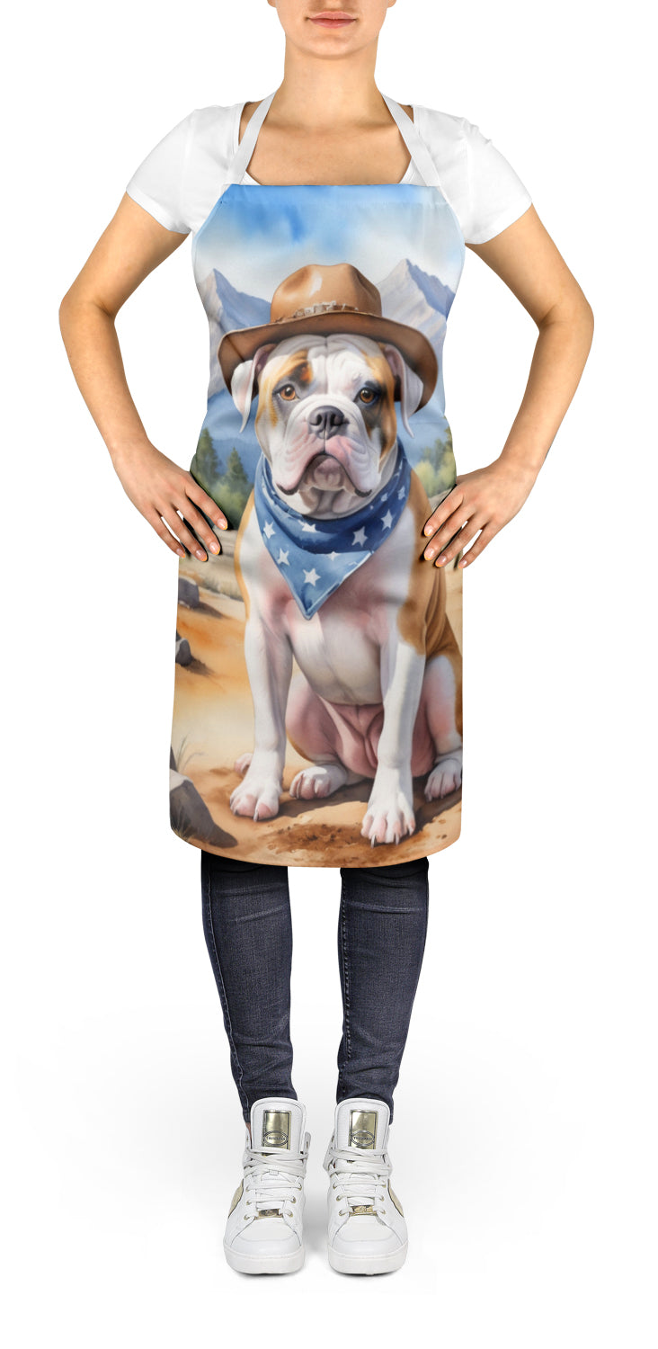 American Bulldog Cowboy Welcome Apron