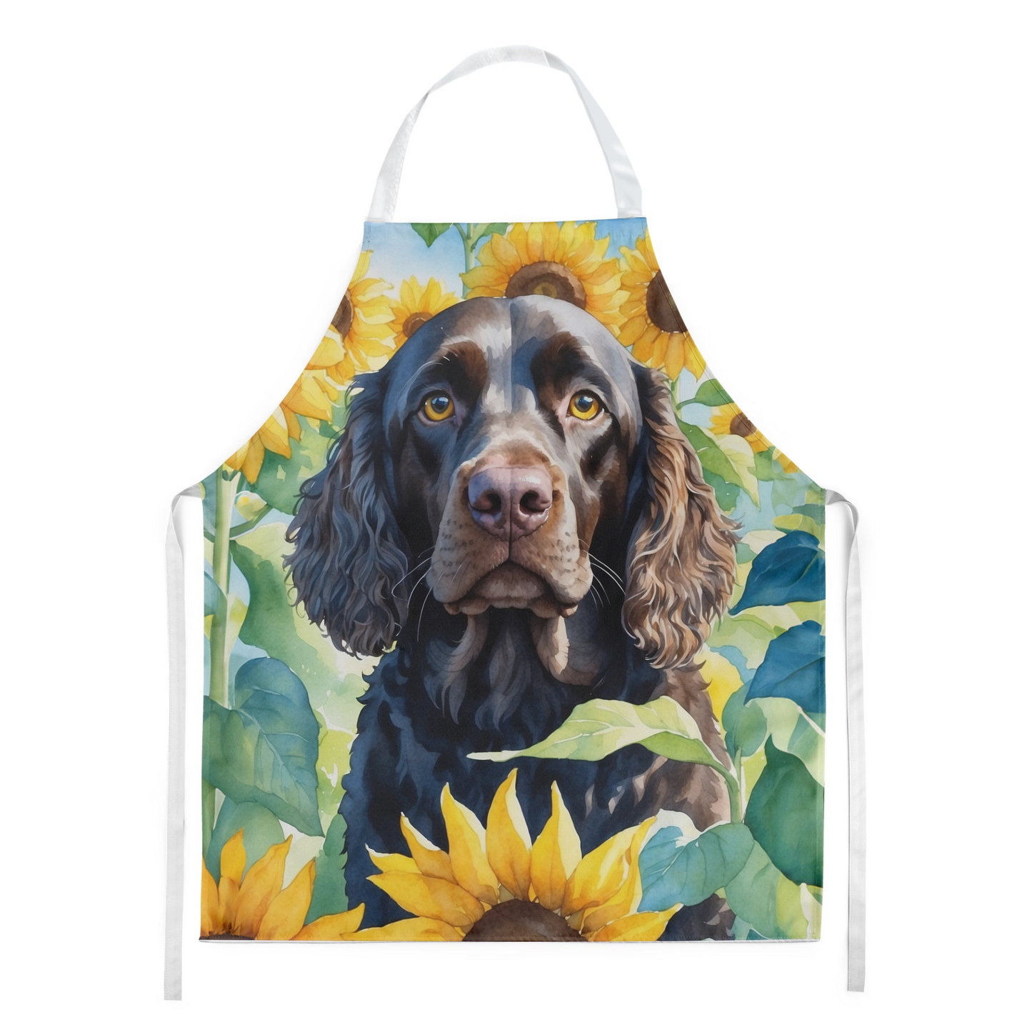 American Water Spaniel in Sunflowers Apron