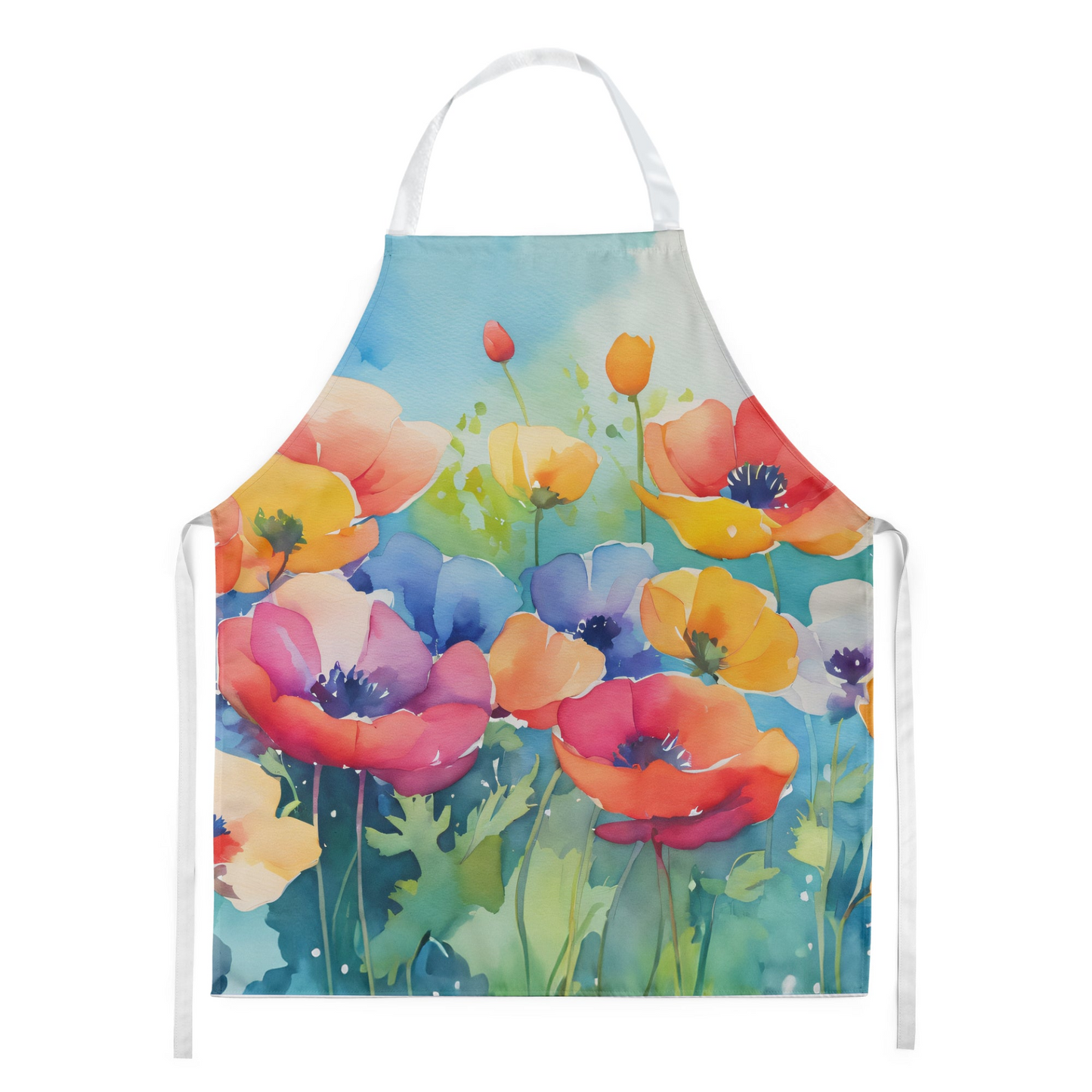 Anemones in Watercolor Apron