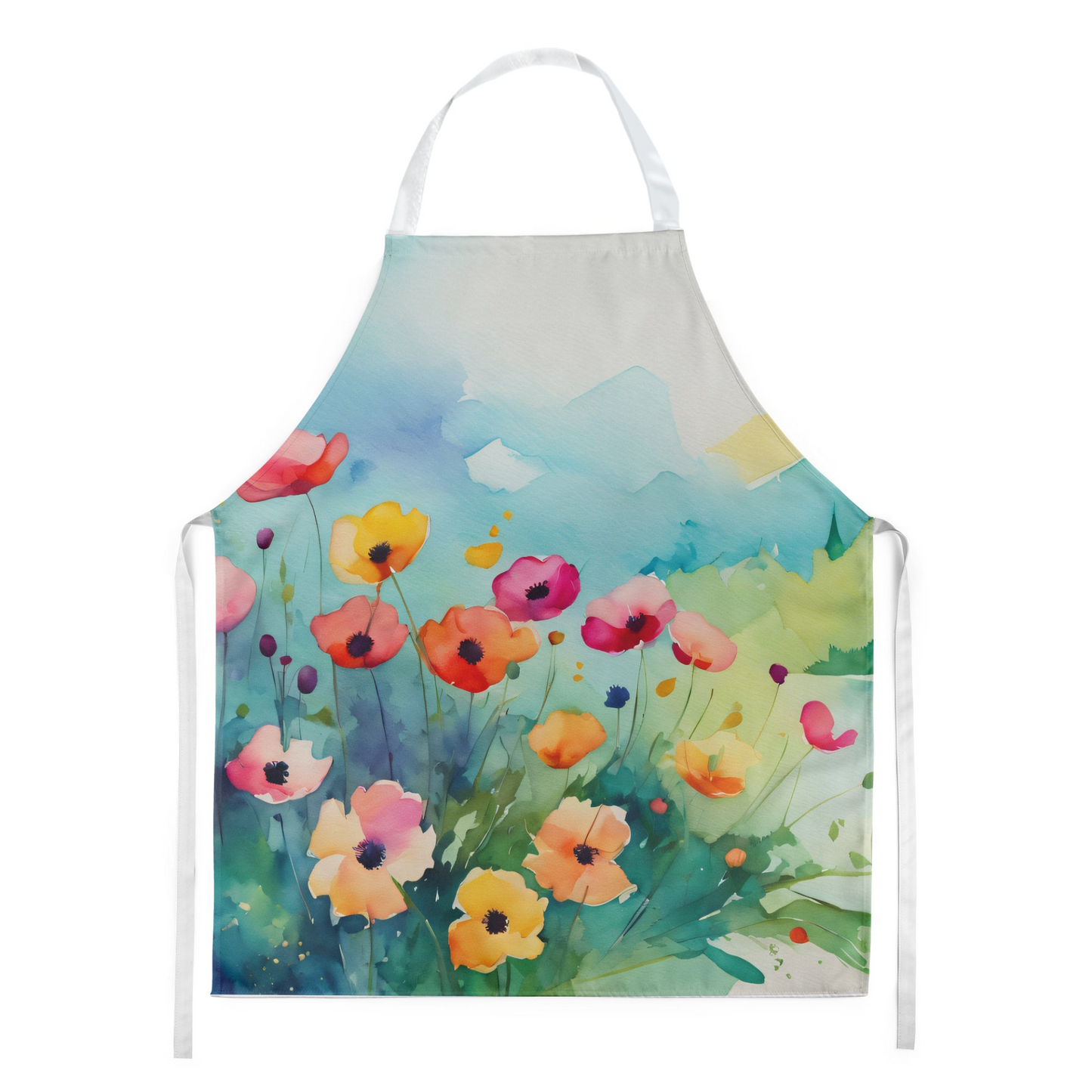 Anemones in Watercolor Apron