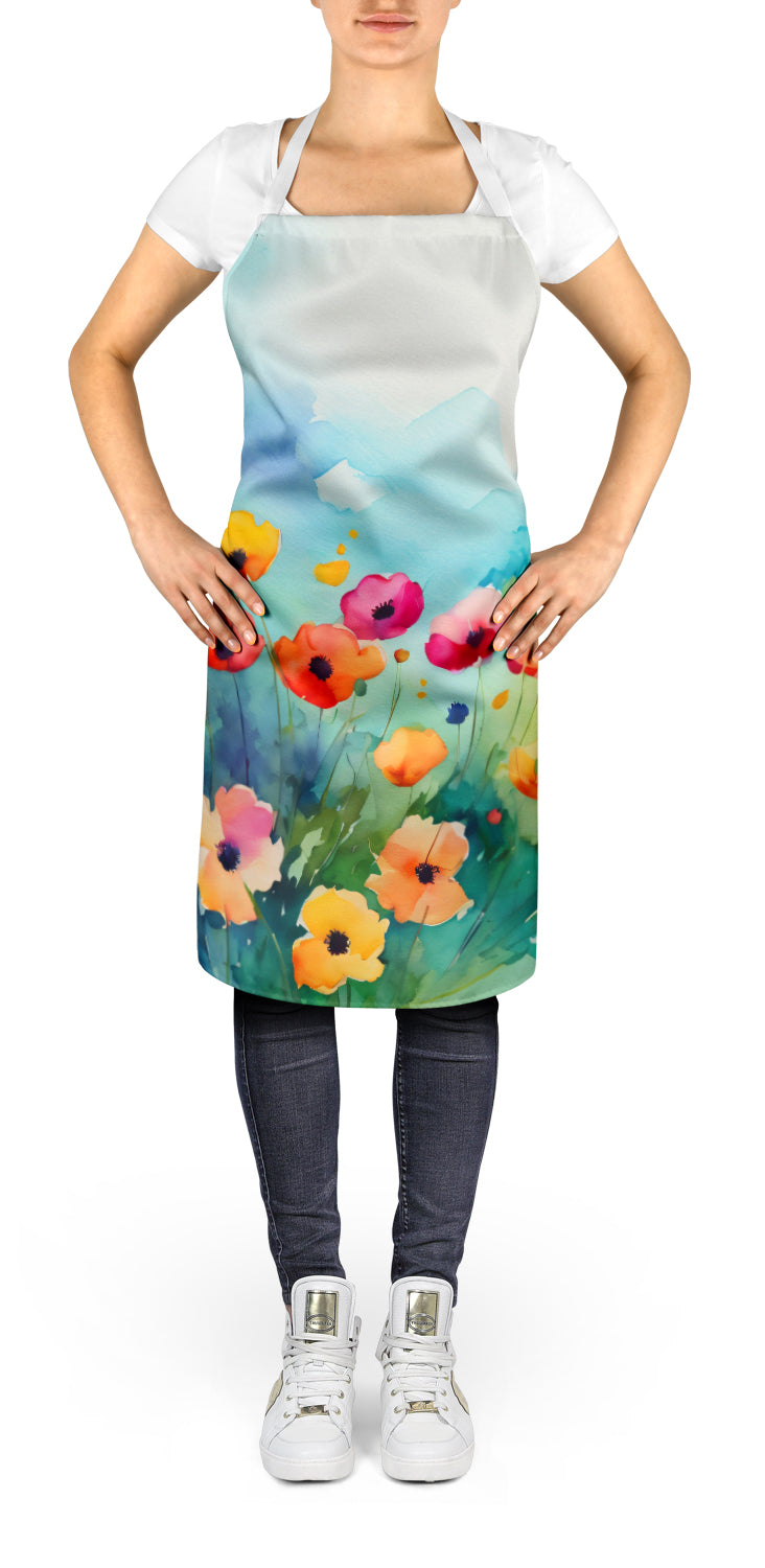 Anemones in Watercolor Apron