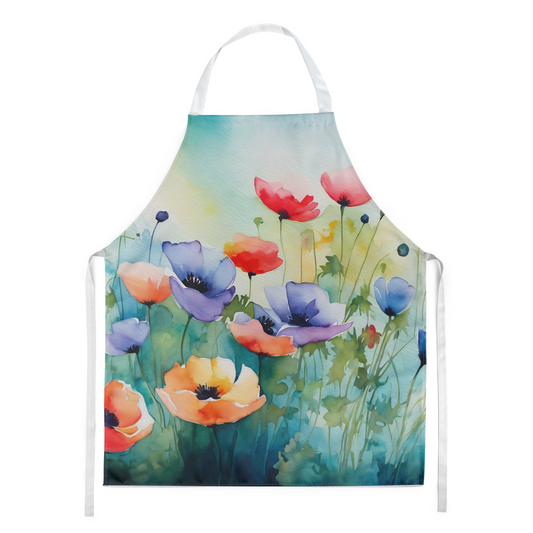 Anemones in Watercolor Apron