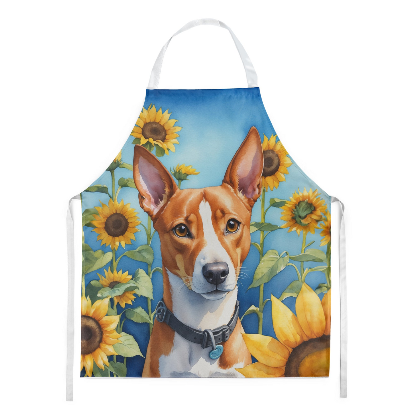 Basenji in Sunflowers Apron