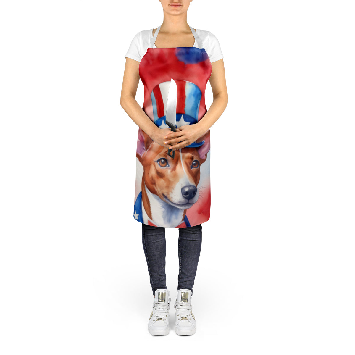 Basenji Patriotic American Apron