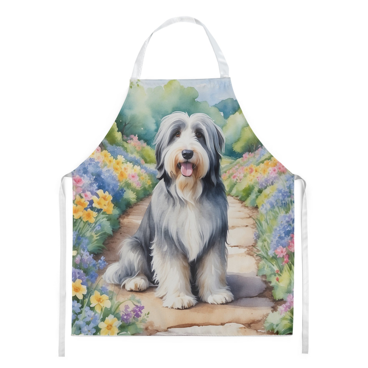 Bearded Collie Spring Garden Apron