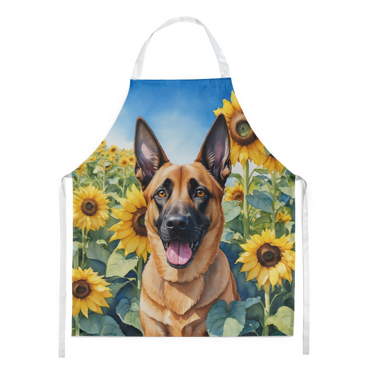 Belgian Malinois in Sunflowers Apron