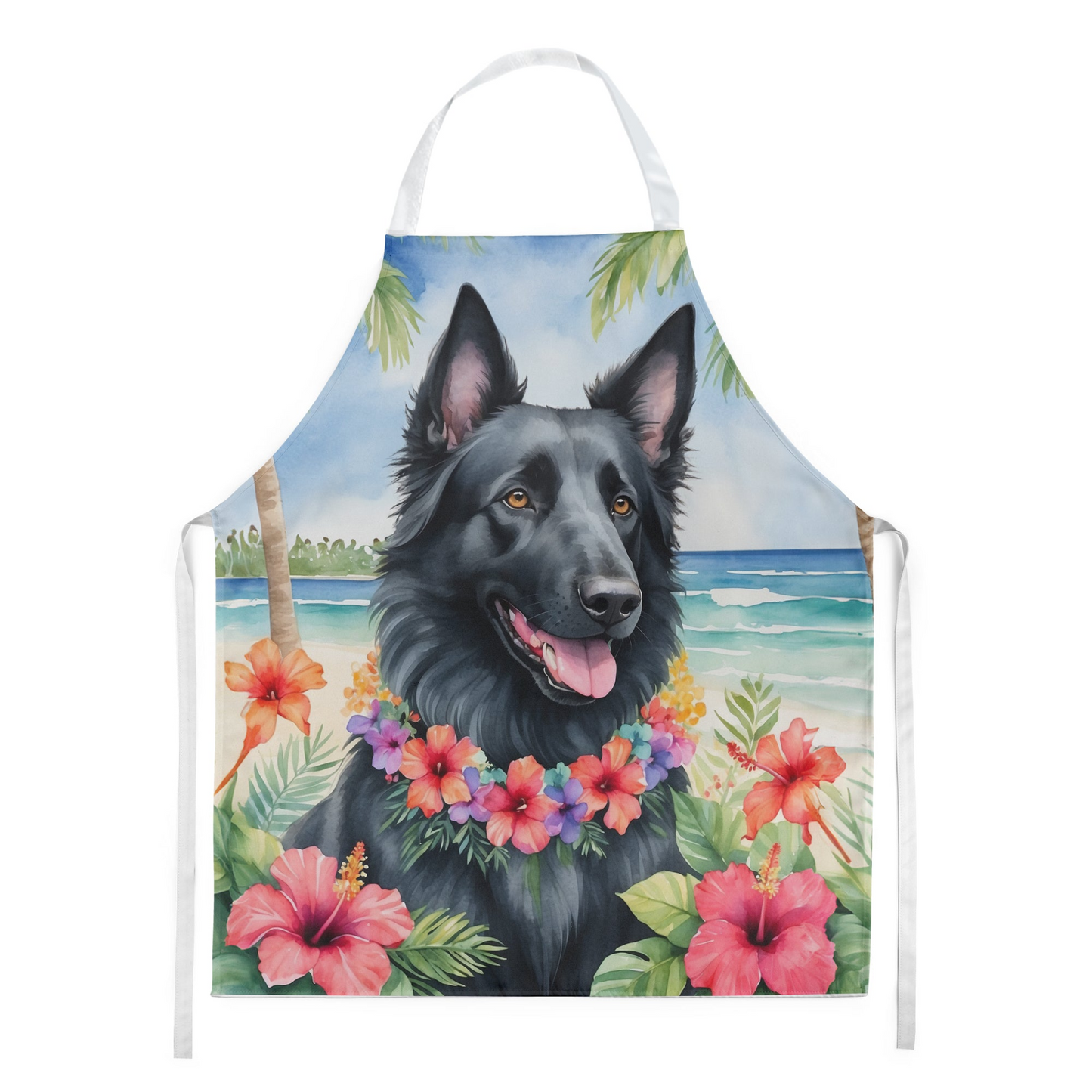 Belgian Sheepdog Luau Apron