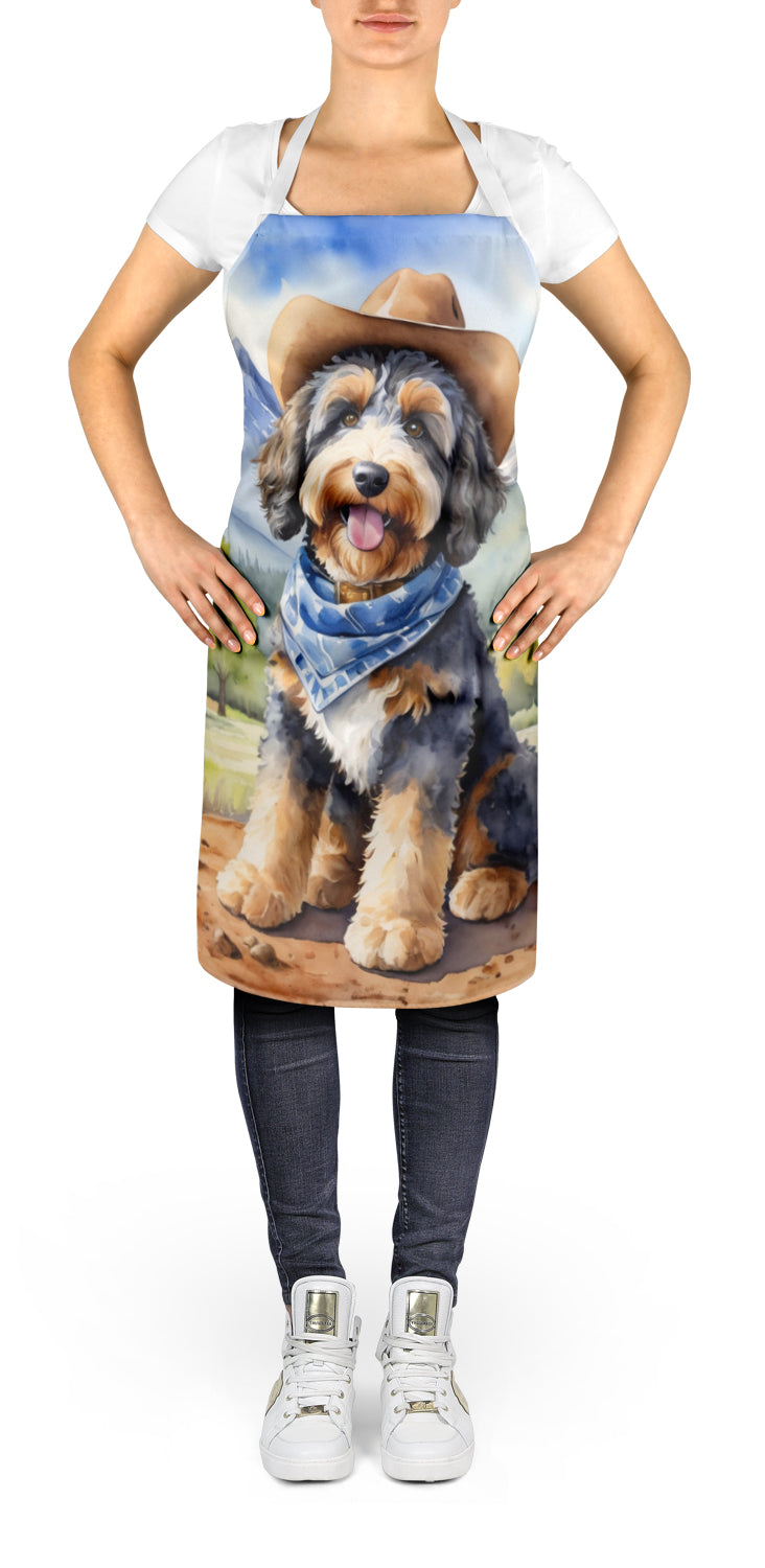 Bernedoodle Cowboy Welcome Apron