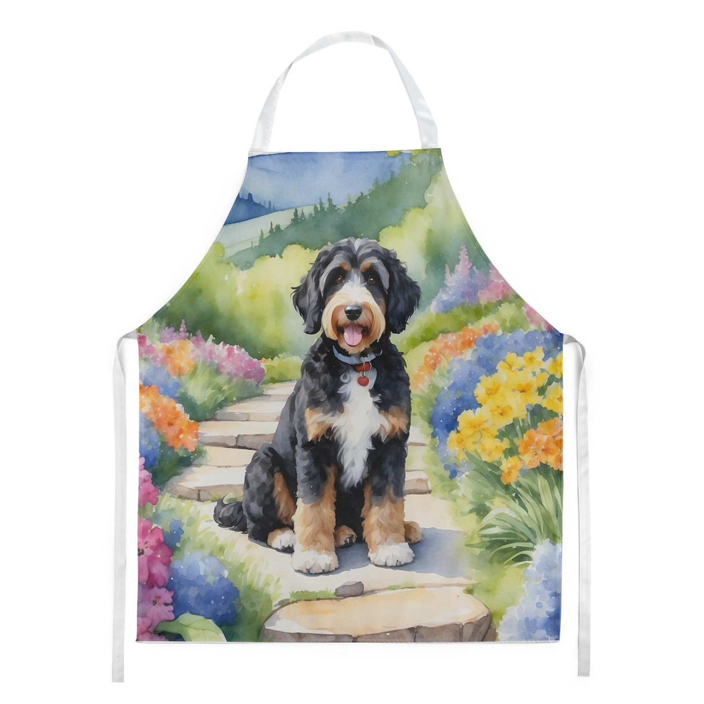 Bernedoodle Spring Path Apron