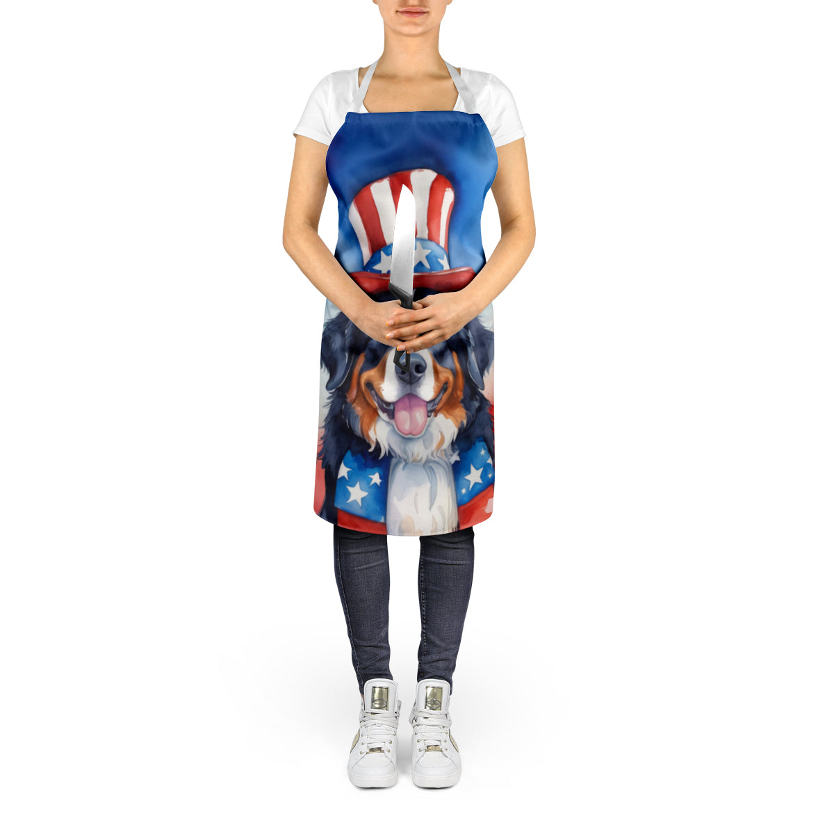 Bernese Mountain Dog Patriotic American Apron