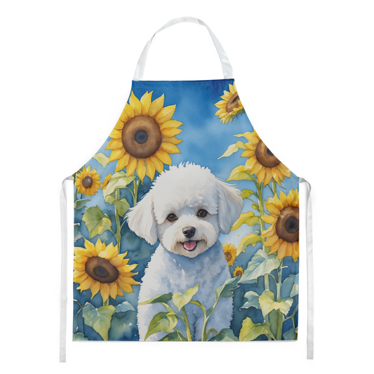 Bichon Frise in Sunflowers Apron