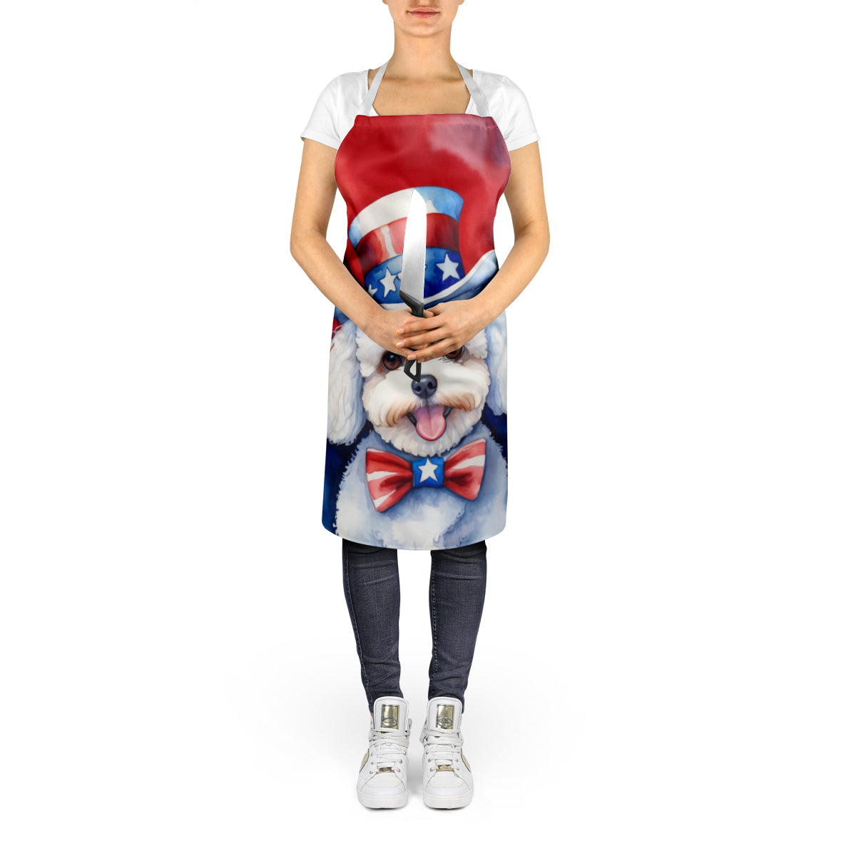 Bichon Frise Patriotic American Apron