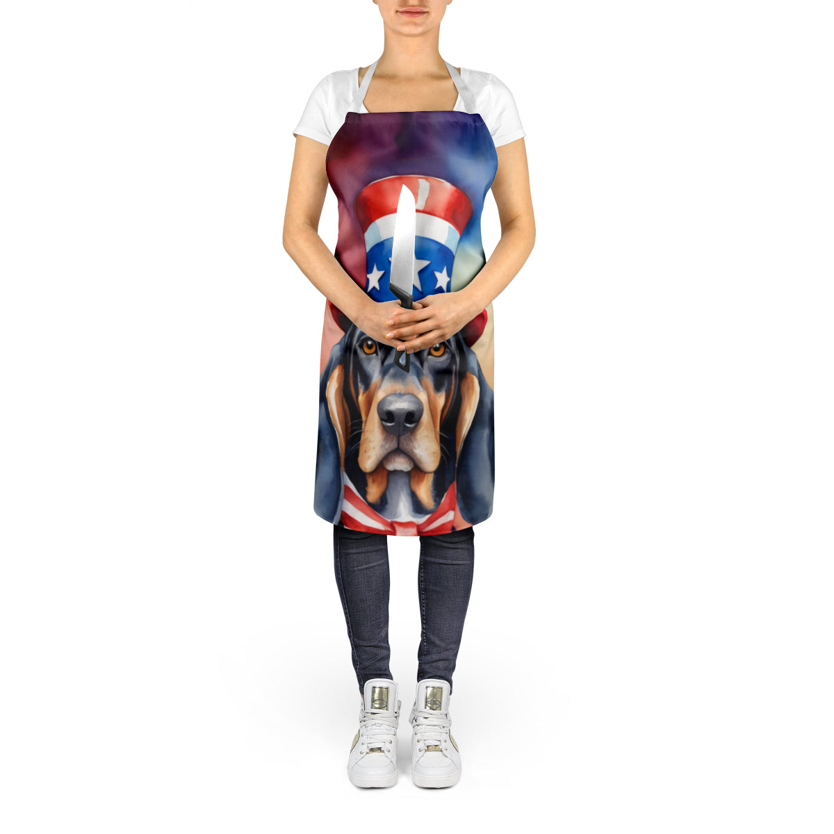 Black and Tan Coonhound Patriotic American Apron