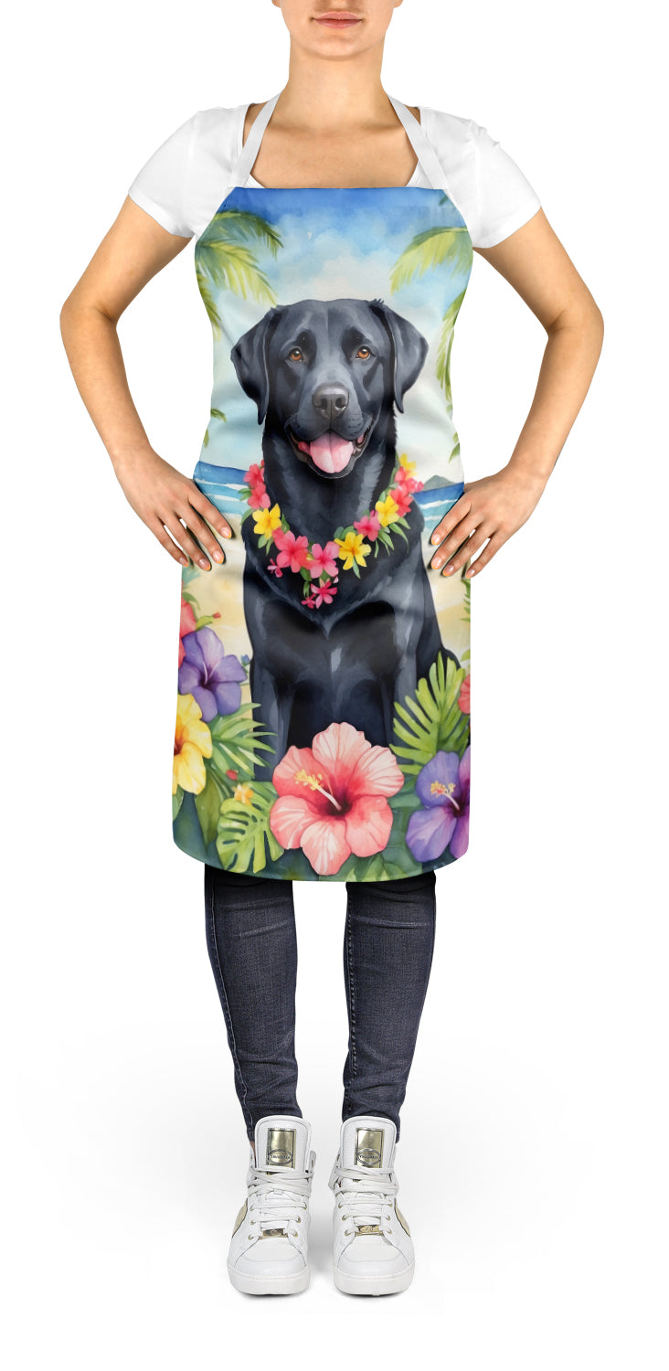 Black Labrador Retriever Luau Apron