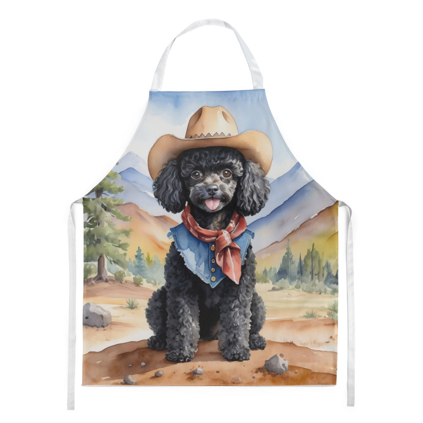 Black Poodle Cowboy Welcome Apron