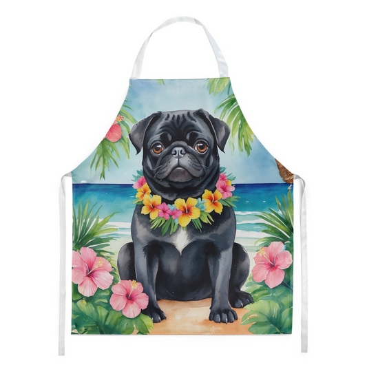 Black Pug Luau Apron