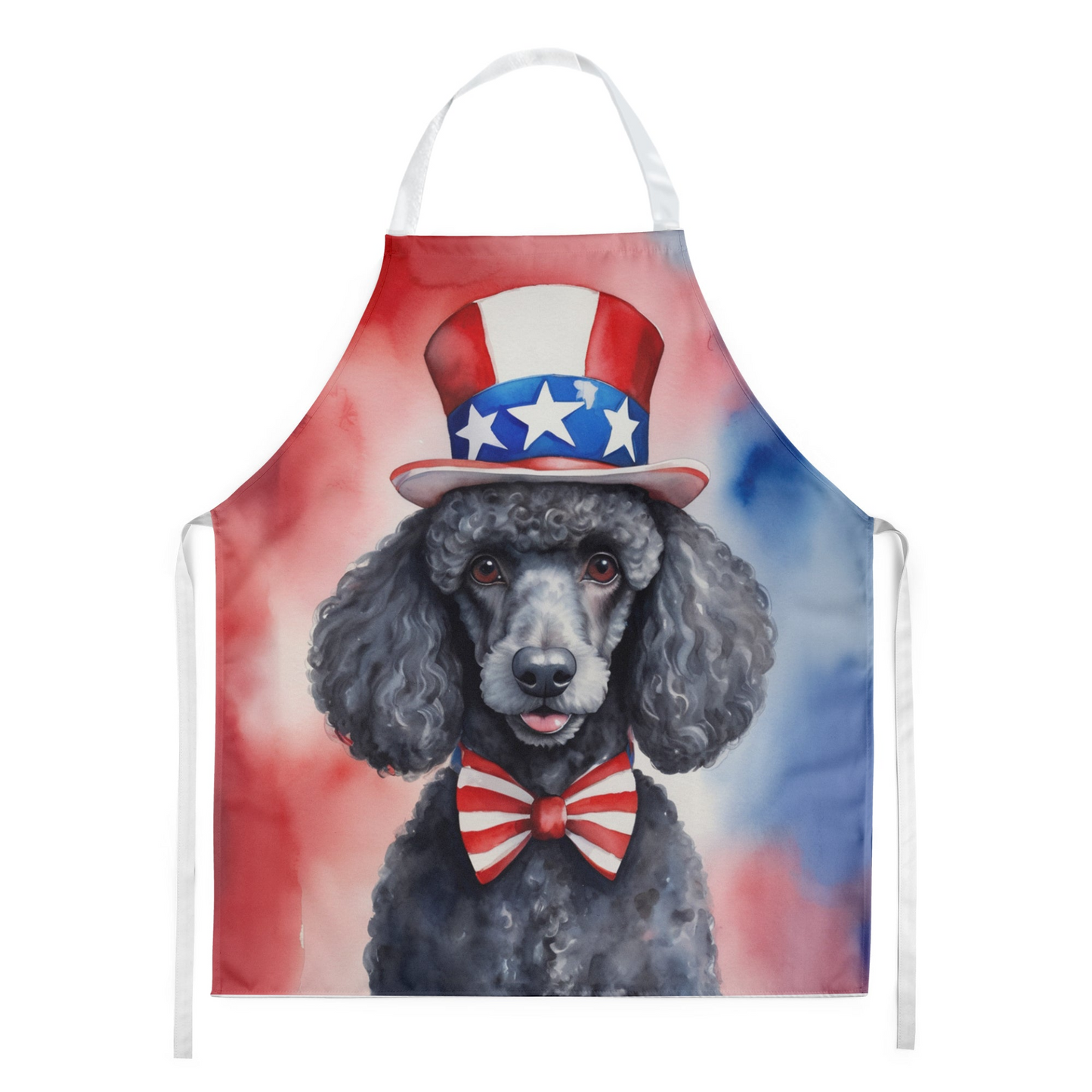 Black Poodle Patriotic American Apron