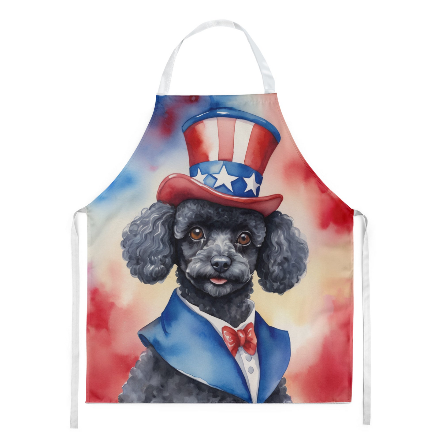 Black Poodle Patriotic American Apron