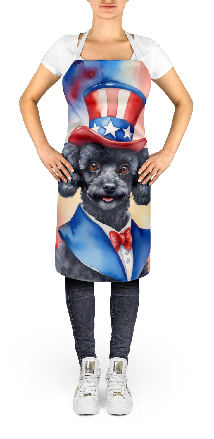 Black Poodle Patriotic American Apron