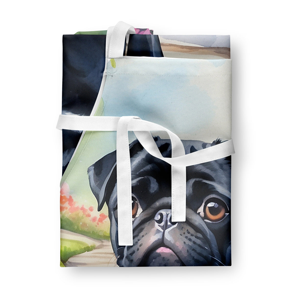 Black Pug Spring Path Apron