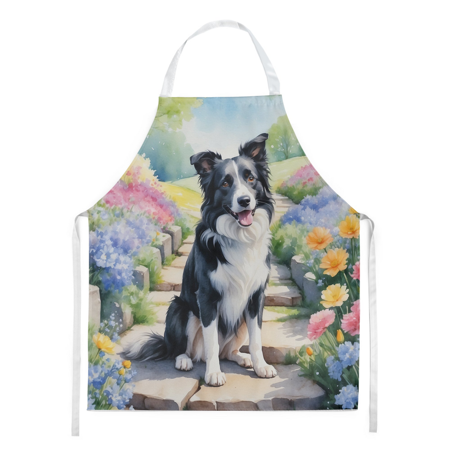 Border Collie Spring Path Apron