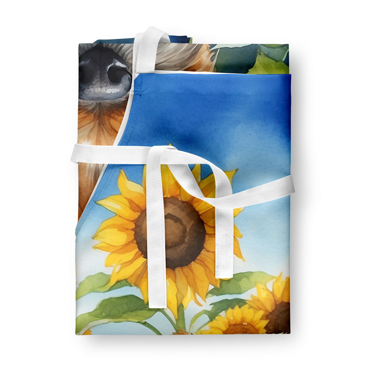 Border Terrier in Sunflowers Apron