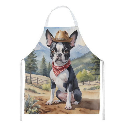 Boston Terrier Cowboy Welcome Apron