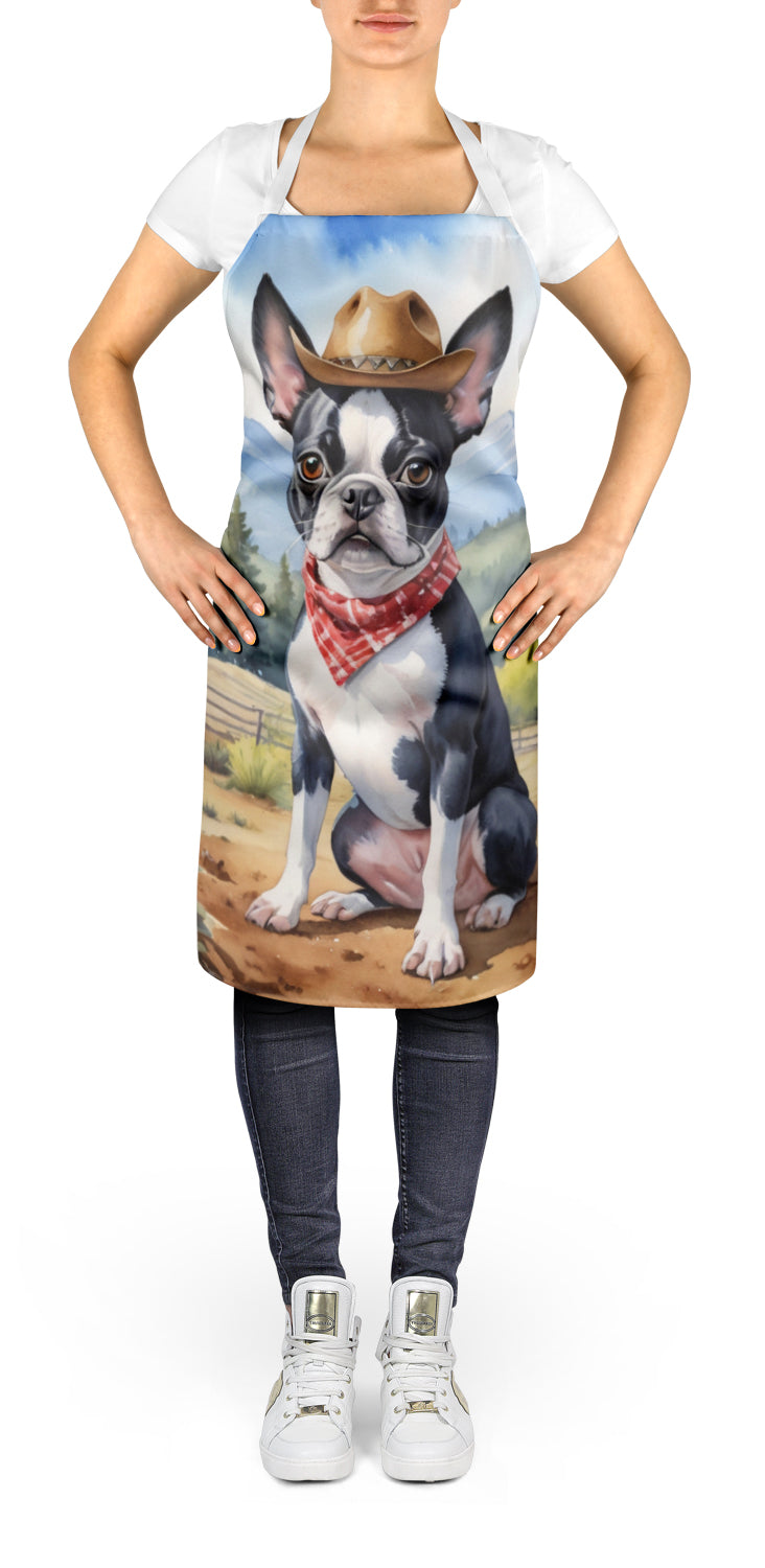 Boston Terrier Cowboy Welcome Apron