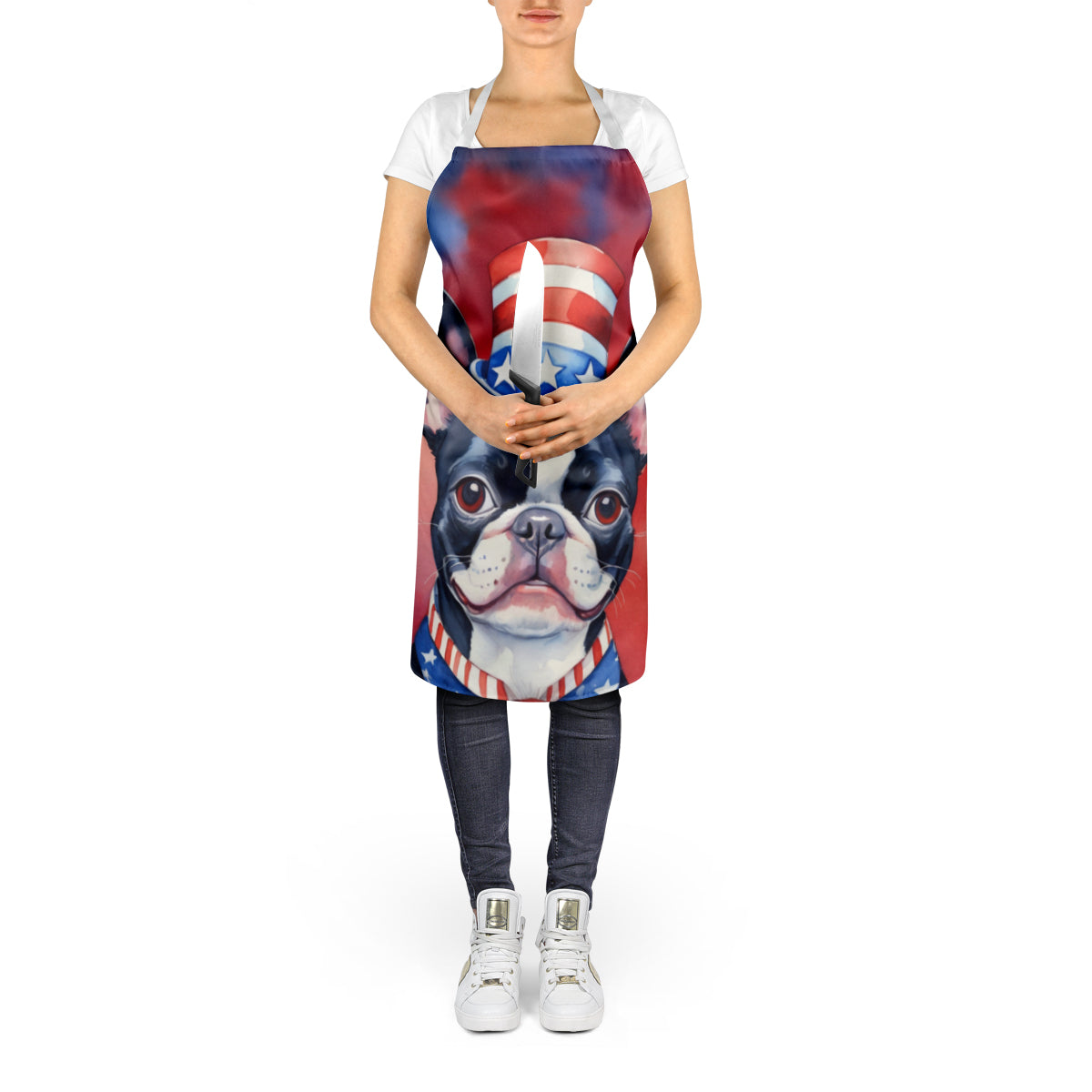 Boston Terrier Patriotic American Apron