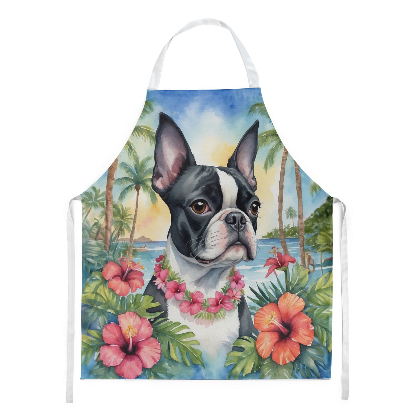 Boston Terrier Luau Apron