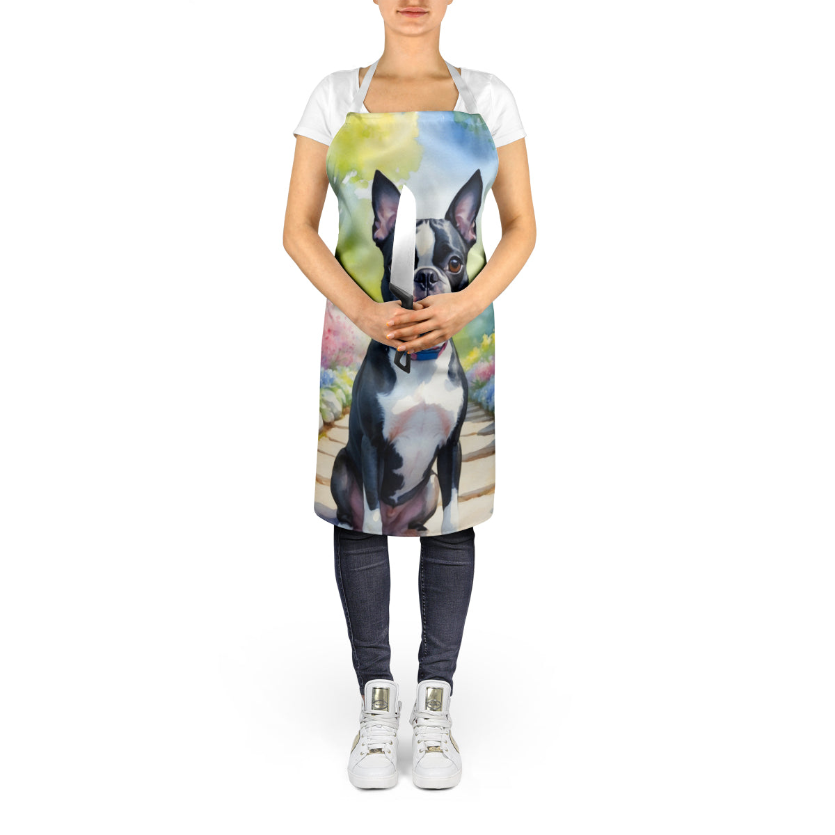 Boston Terrier Spring Path Apron