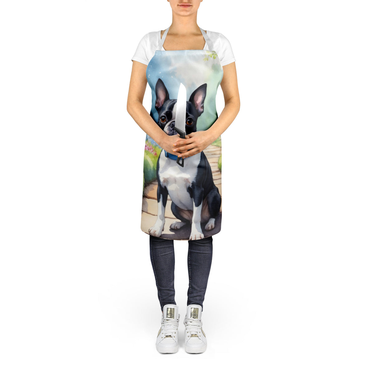 Boston Terrier Spring Path Apron