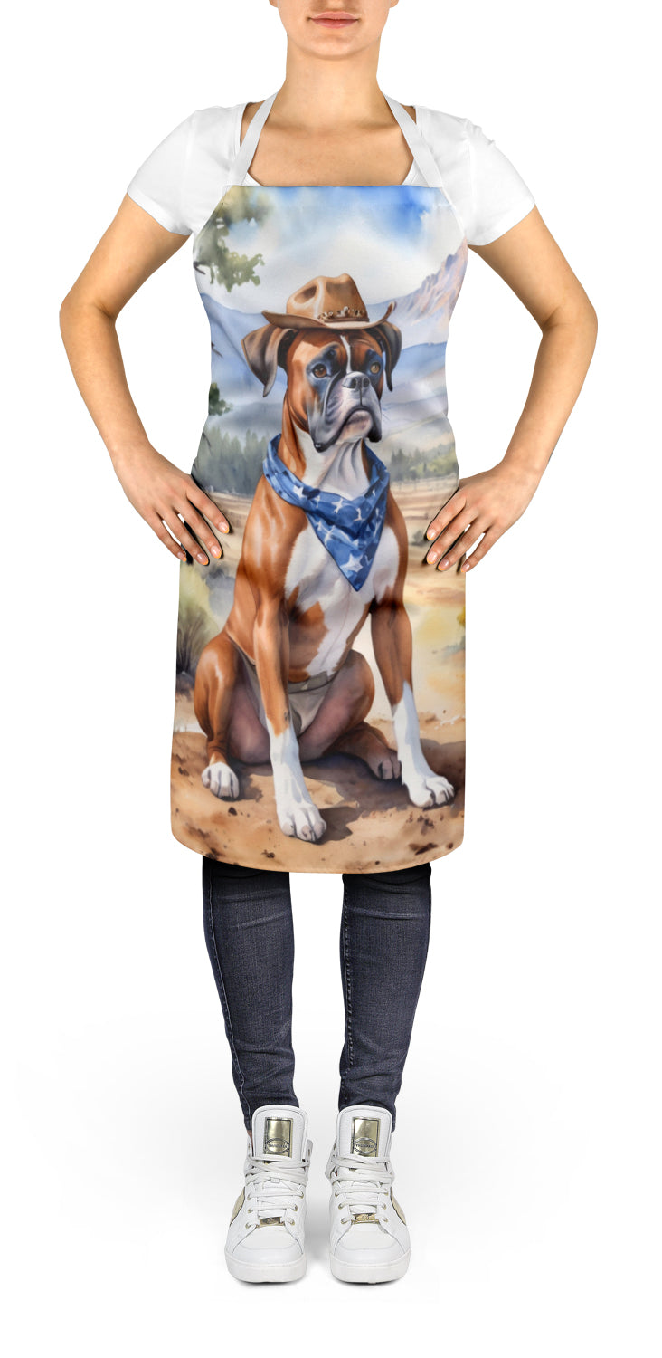 Boxer Cowboy Welcome Apron