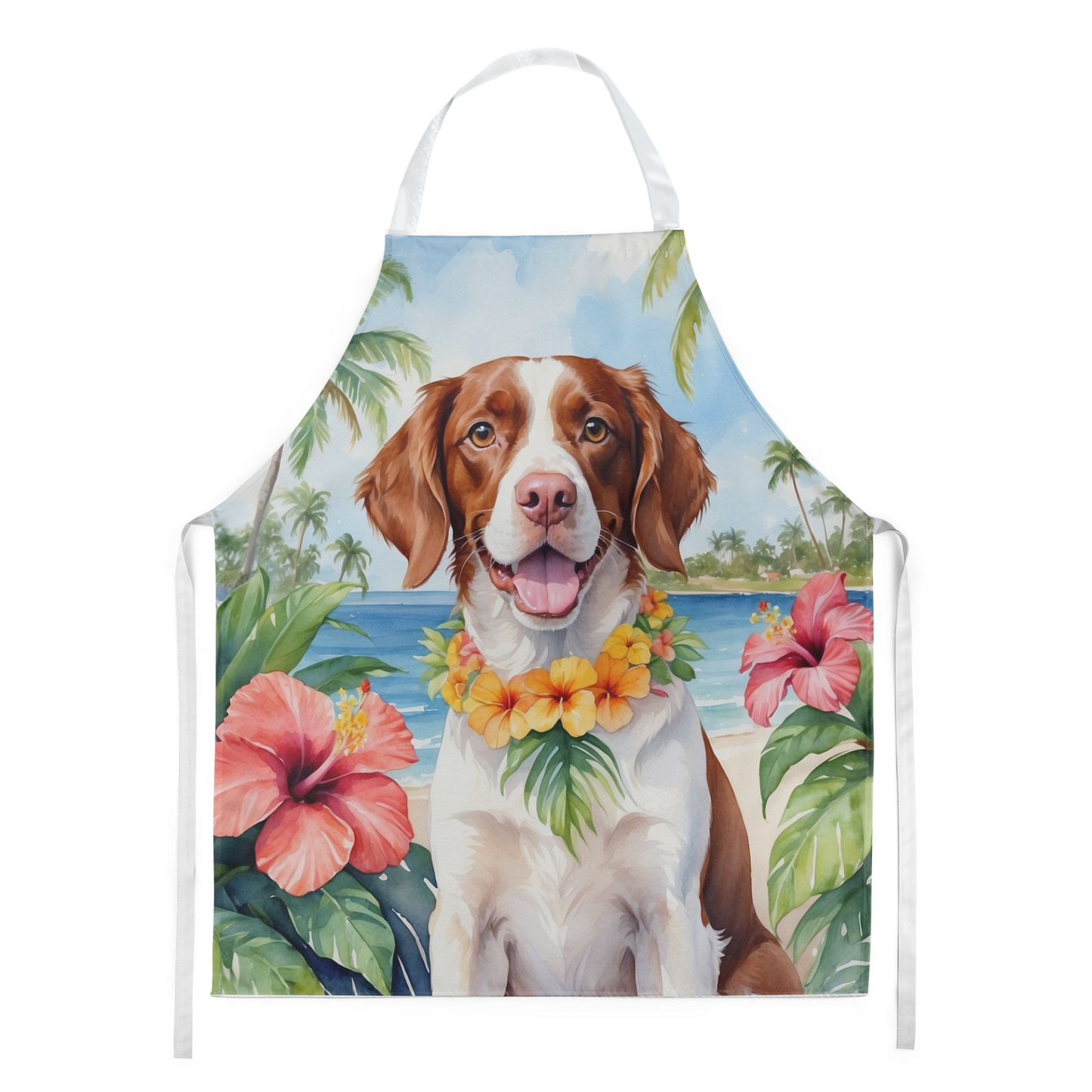 Brittany Spaniel Luau Apron