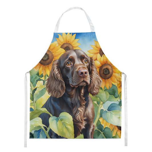 Boykin Spaniel in Sunflowers Apron