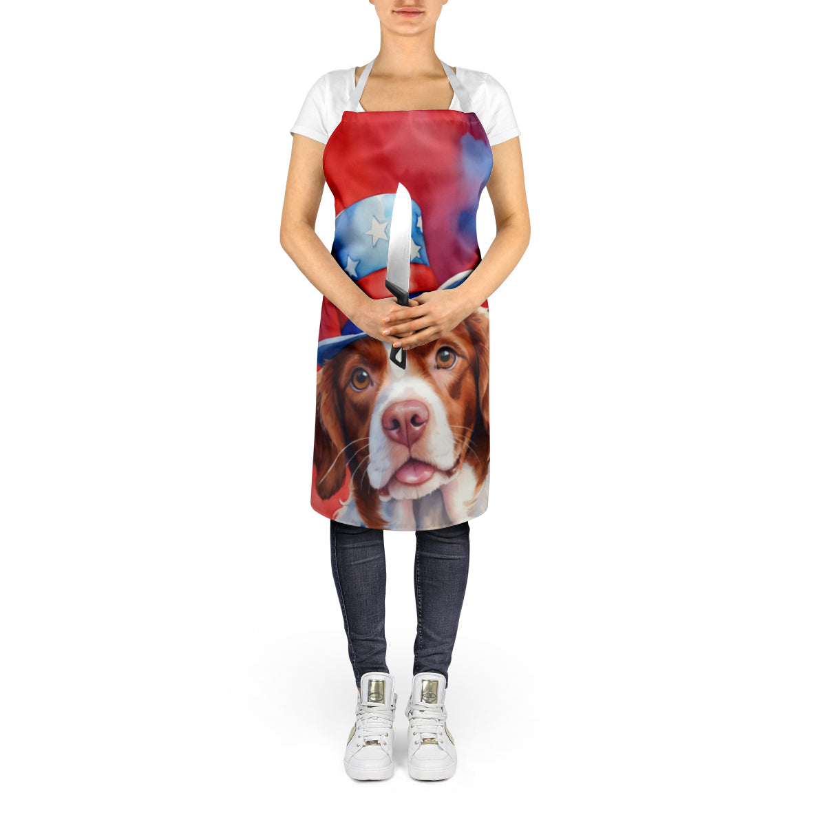 Brittany Spaniel Patriotic American Apron