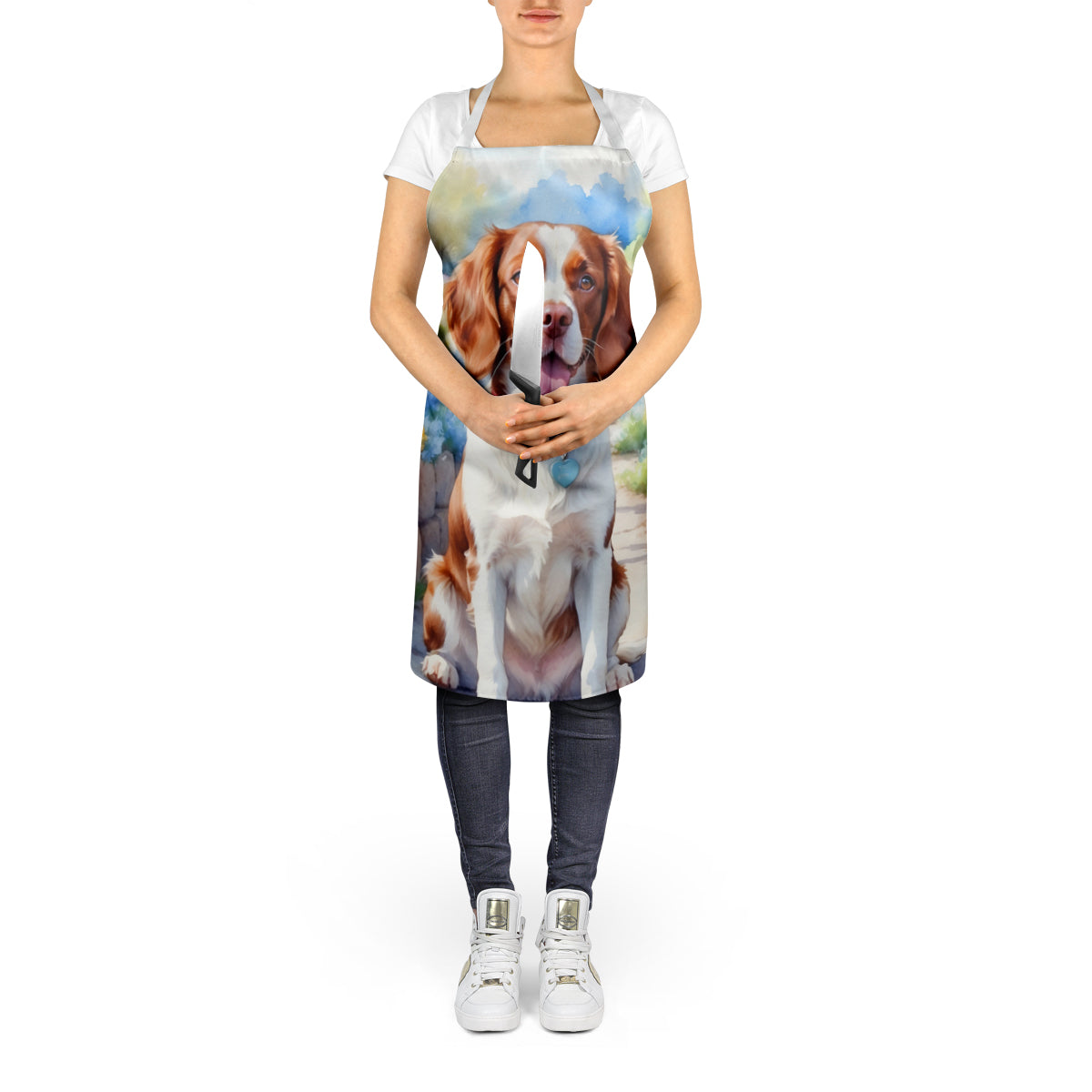 Brittany Spaniel Spring Path Apron