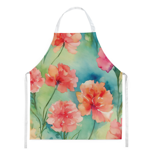 Carnations in Watercolor Apron