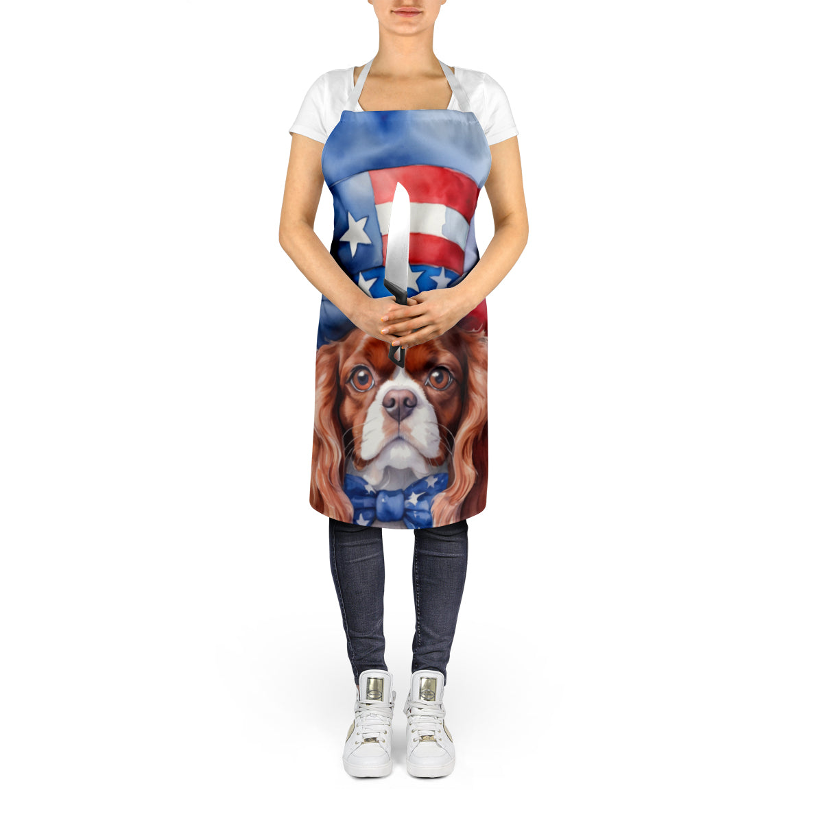 Cavalier Spaniel Patriotic American Apron