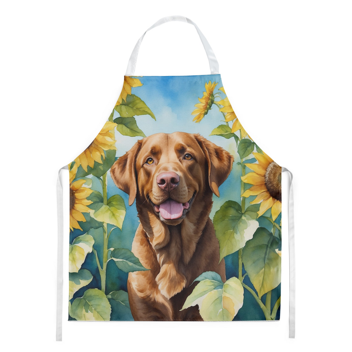 Chesapeake Bay Retriever in Sunflowers Apron