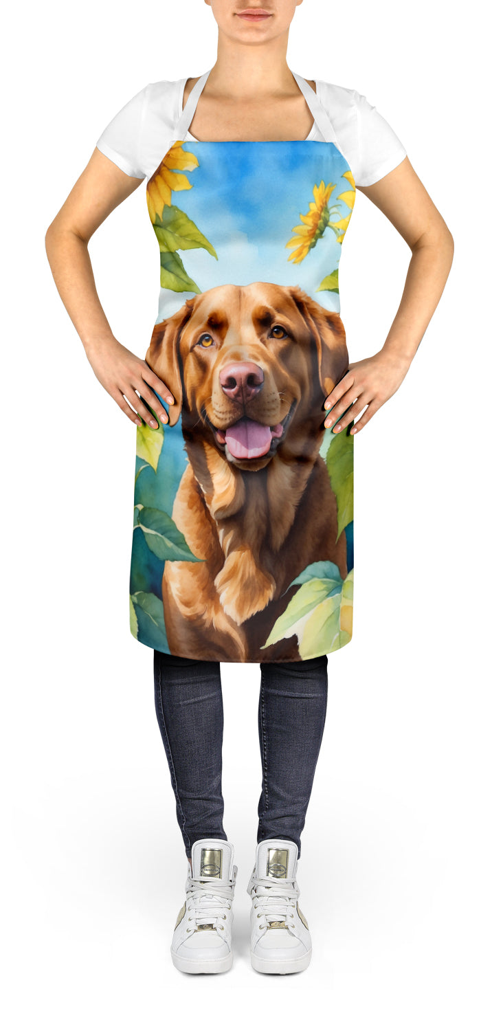 Chesapeake Bay Retriever in Sunflowers Apron