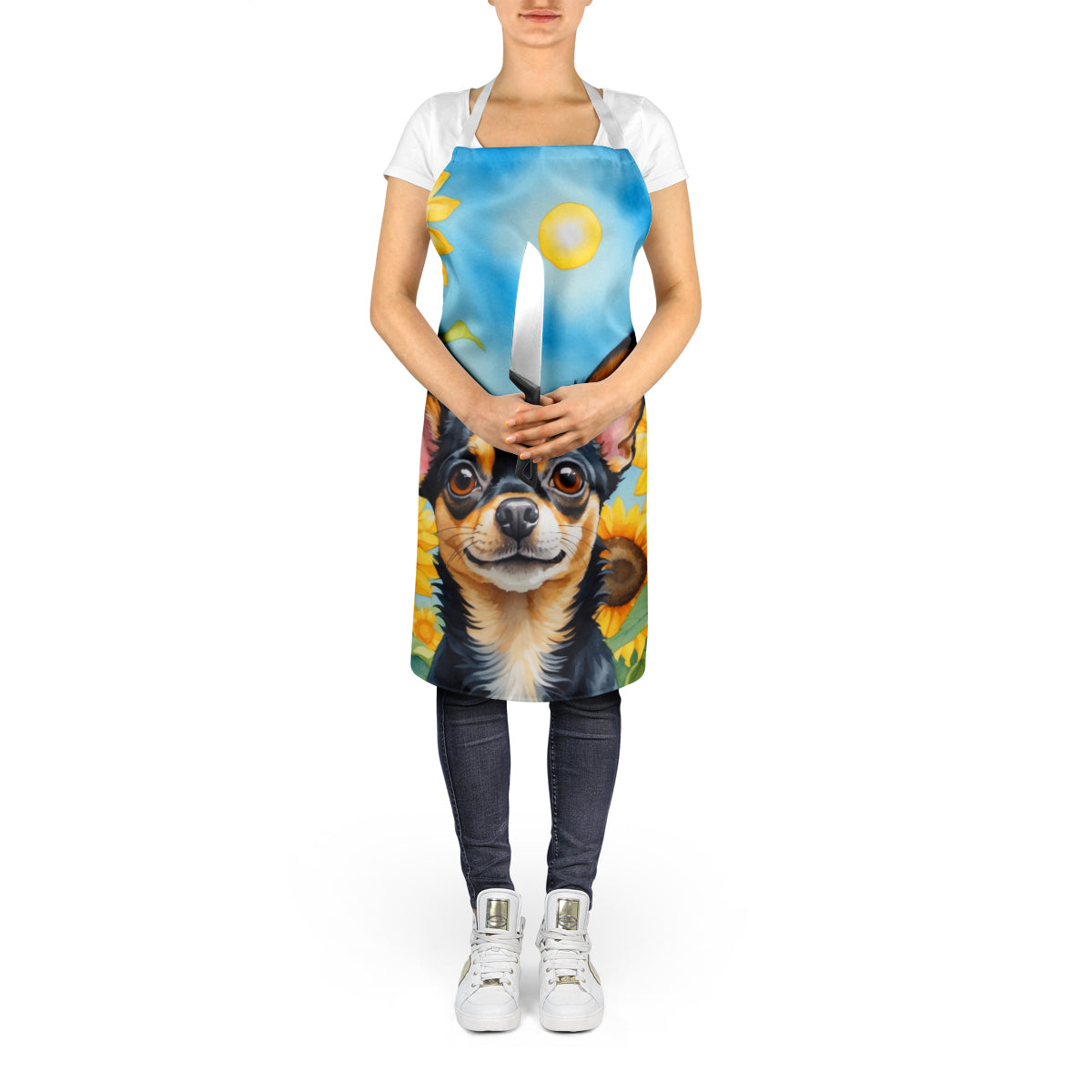 Chihuahua in Sunflowers Apron