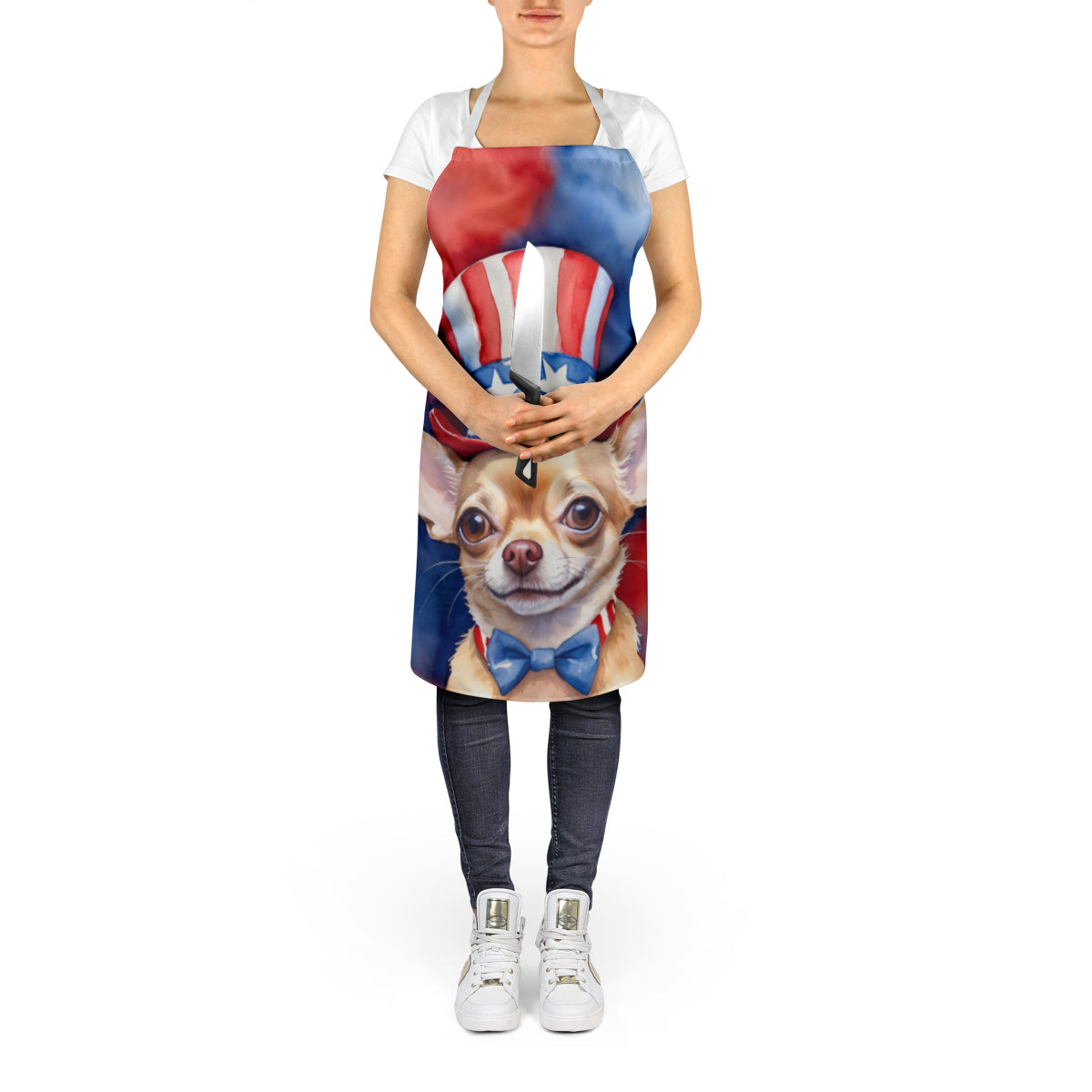 Chihuahua Patriotic American Apron