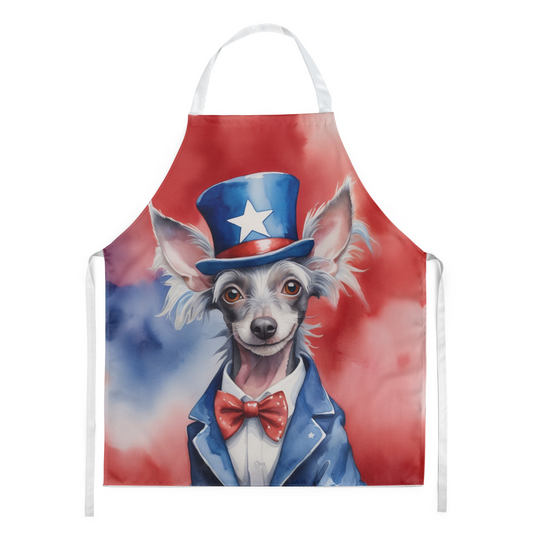 Chinese Crested Patriotic American Apron